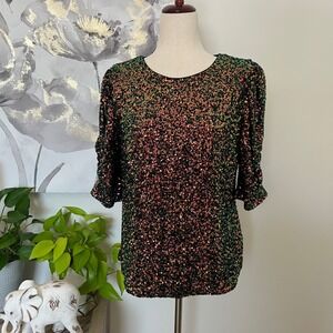 Sequin Party Top Y2K Sparkle Glitter Night Out Disco Holiday Glam